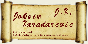 Joksim Karadarević vizit kartica